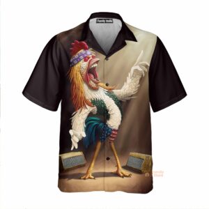 Rooster Chest Pocket Short Sleeves Casual Hawaiian Shirtss Hawaiian Shirt - For Men And Women - Kids  - Thelegend59