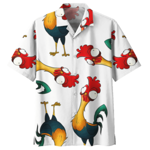 Rooster Chicken Hawaiian Shirt Sport Grey For Men Women  - Thelegend59