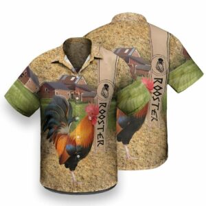 Rooster In The Farm Gift For Farmer Hawaiian Aloha Hawaiian Shirtss  - Thelegend59