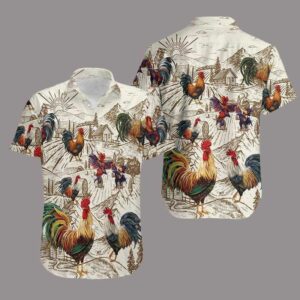 Rooster Vintage Hawaiian Aloha Hawaiian Shirts Gift For Farmer For Men Women  - Thelegend59