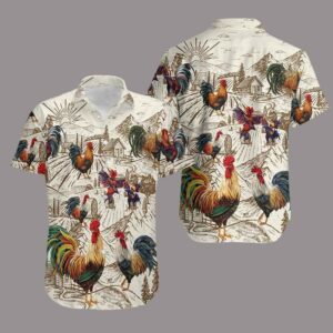 Rooster Vintage Hawaiian Aloha Hawaiian Shirtss Gift For Farmer  - Thelegend59