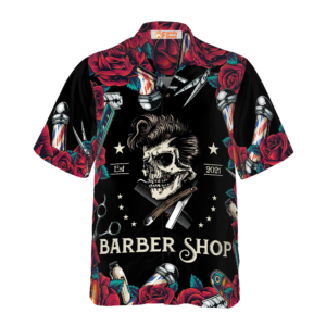 Rose & The Barber Skull Hawaiian Shirt - For Men And Women - Kids  - Thelegend59