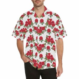 Rose Pattern Print Design 05 Mens All Over Print Hawaiian Shirt  - Thelegend59