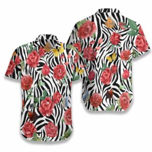 Rose Zebra Watercolor Painting Art Hawaiian Shirt For Men Women  - Thelegend59