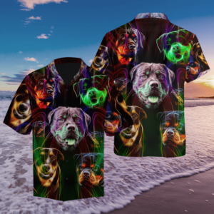 Rottweiler Colorful Tropical Leaves Hawaiian Shirt For Men Women  - Thelegend59