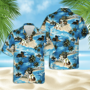 Rottweiler Dog Beach Vibe Tropical Hawaiian Aloha Hawaiian Shirtss  - Thelegend59