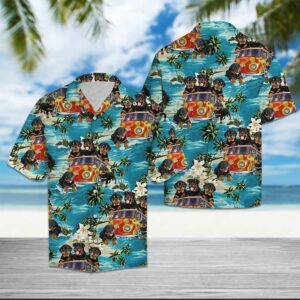 Rottweiler Dog Happy Tropical Hawaiian Aloha Hawaiian Shirts For Men Women  - Thelegend59