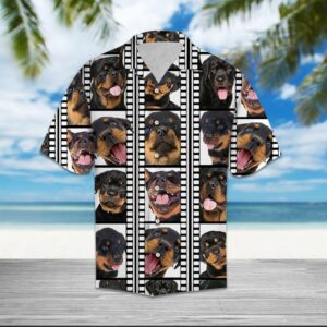 Rottweiler Film Pattern Brown Amazing Design Hawaiian Shirt For Men Women  - Thelegend59