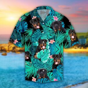 Rottweiler Hibiscus Tropical Hawaiian Shirt For Men Women  - Thelegend59
