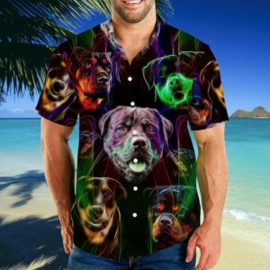 Rottweiler Tropical Leaves Colorful Best Design Hawaiian Shirt For Men Women  - Thelegend59