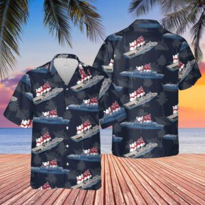 Royal Navy S Albion Class Blue Amazing Design Unisex Hawaiian Shirt  - Thelegend59