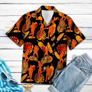 Running Flower Pattern Orange Best Design Hawaiian Shirt For Men Women  - Thelegend59