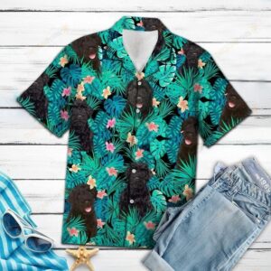 Russian Terrier Tropical Green Amazing Design Hawaiian Shirt For Men Women  - Thelegend59