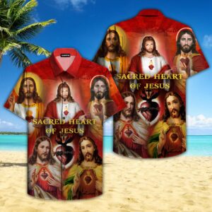 Sacred Heart Of Jesus Hawaiian Shirt For Men Women  - Thelegend59