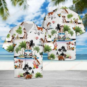 Saint Bernard Vacation Multicolor Unique Design Hawaiian Shirt For Men Women  - Thelegend59