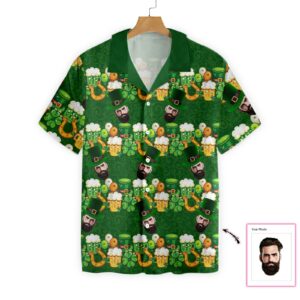 Saint Patrick'S Day Personalized Beard Face Hawaiian Aloha Hawaiian Shirtss  - Thelegend59