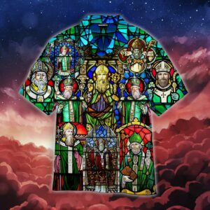 Saint Patricks Day Stained Glass Hawaiian Shirt For Men Women  - Thelegend59
