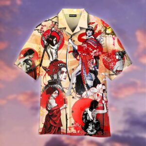 Samurai Girls Hawaiian Shirt For Men Women  - Thelegend59