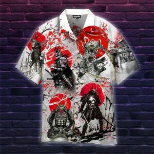 Samurai Sakura Hawaiian Shirt For Men Women  - Thelegend59