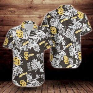 San Diego Padres Tropical Flower Short Sleeve Hawaiian Shirt  - Thelegend59