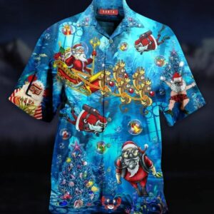Santa Claus Explore The Sea Hawaiian Shirt For Men Women  - Thelegend59