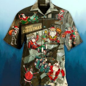 Santa Claus Robot Hawaiian Shirt For Men Women  - Thelegend59