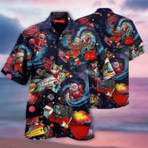 Santa In The Space Hawaiian Shirt For Men Women  - Thelegend59