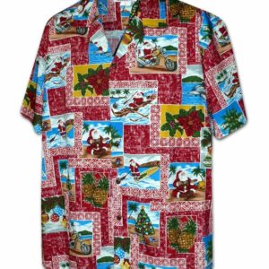 Santa Vacay Red Hawaiian Shirt  - Thelegend59