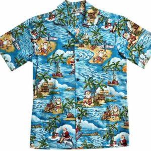 Santas Dream Blue Hawaiian Shirt  - Thelegend59