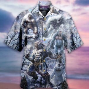 Savage Strong Gorilla Under Snowy Winter Hawaiian Shirt For Men Women  - Thelegend59