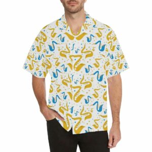 Saxophone Pattern Mens All Over Print Hawaiian Shirt  - Thelegend59