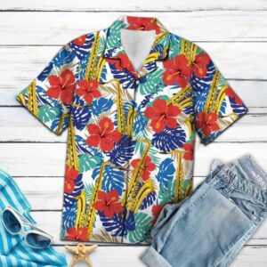 Saxophone Tropical Plants Multicolor Amazing Design Hawaiian Shirt For Men Women  - Thelegend59
