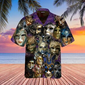 Scary Festival Carnival Mask Hawaiian Shirt For Men Women  - Thelegend59