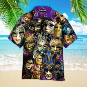 Scary Festival Carnival Mask Mardi Gras Aloha Hawaiian Shirts Pn303039Lb - For Men And Women - Kids  - Thelegend59