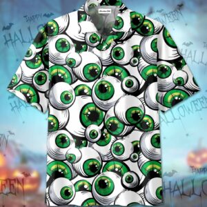 Scary Green Eyes Halloween Horror Hawaiian Aloha Hawaiian Shirtss  - Thelegend59