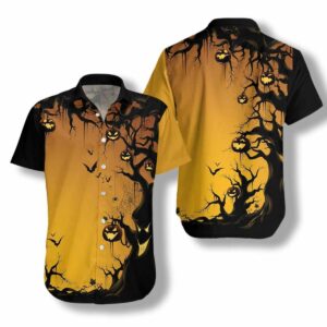 Scary Halloween Tree Hawaiian Shirt For Men Women  - Thelegend59
