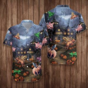 Scary Pigs Can Fly Hawaiian Shirt For Men Women  - Thelegend59