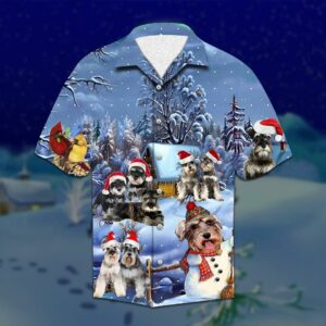 Schnauzer Christmas Hawaiian Shirt For Men Women  - Thelegend59