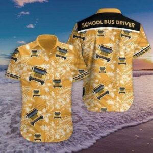 School Bus Driver Yellow Hawaiian Shirts  - Thelegend59