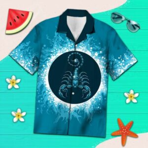 Scorpio Water Circle Blue Awesome Design Hawaiian Shirt For Men Women  - Thelegend59