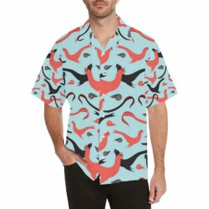Sea Lion Pattern Theme Mens All Over Print Hawaiian Shirt  - Thelegend59