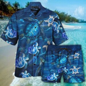Sea Turtle So Fresh Hawaiian Shirt Set For Men Women  - Thelegend59