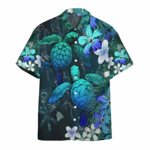 Sea Turtle Tropical Hibiscus Hawaiian Shirt For Men Women  - Thelegend59