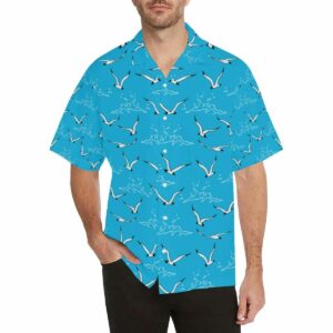 Seagull Pattern Print Design 05 Mens All Over Print Hawaiian Shirt  - Thelegend59