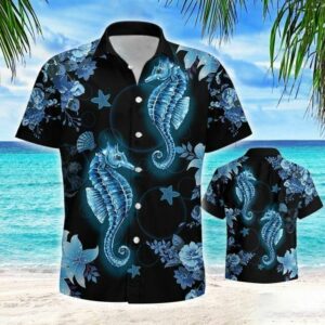 Seahorse Blue Amazing Design Hawaiian Shirt For Men Women  - Thelegend59