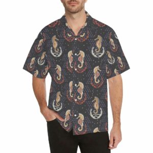 Seahorse Pattern Mens All Over Print Hawaiian Shirt  - Thelegend59