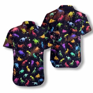Seamless Dinosaurs Pattern Ez02 2608 Hawaiian Shirt  - Thelegend59