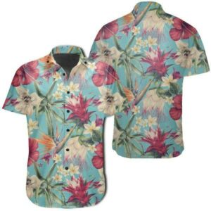 Seamless Floral Pattern With Tropical Hibiscus - Watercolor Hawaiian Shirt  - Thelegend59