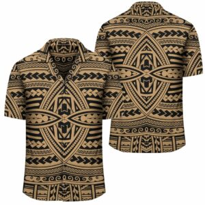 Seamless Gold Hawaiian Shirt  - Thelegend59