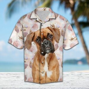 Seashells Cute Boxer Pink Unique Design Hawaiian Shirt For Men Women  - Thelegend59